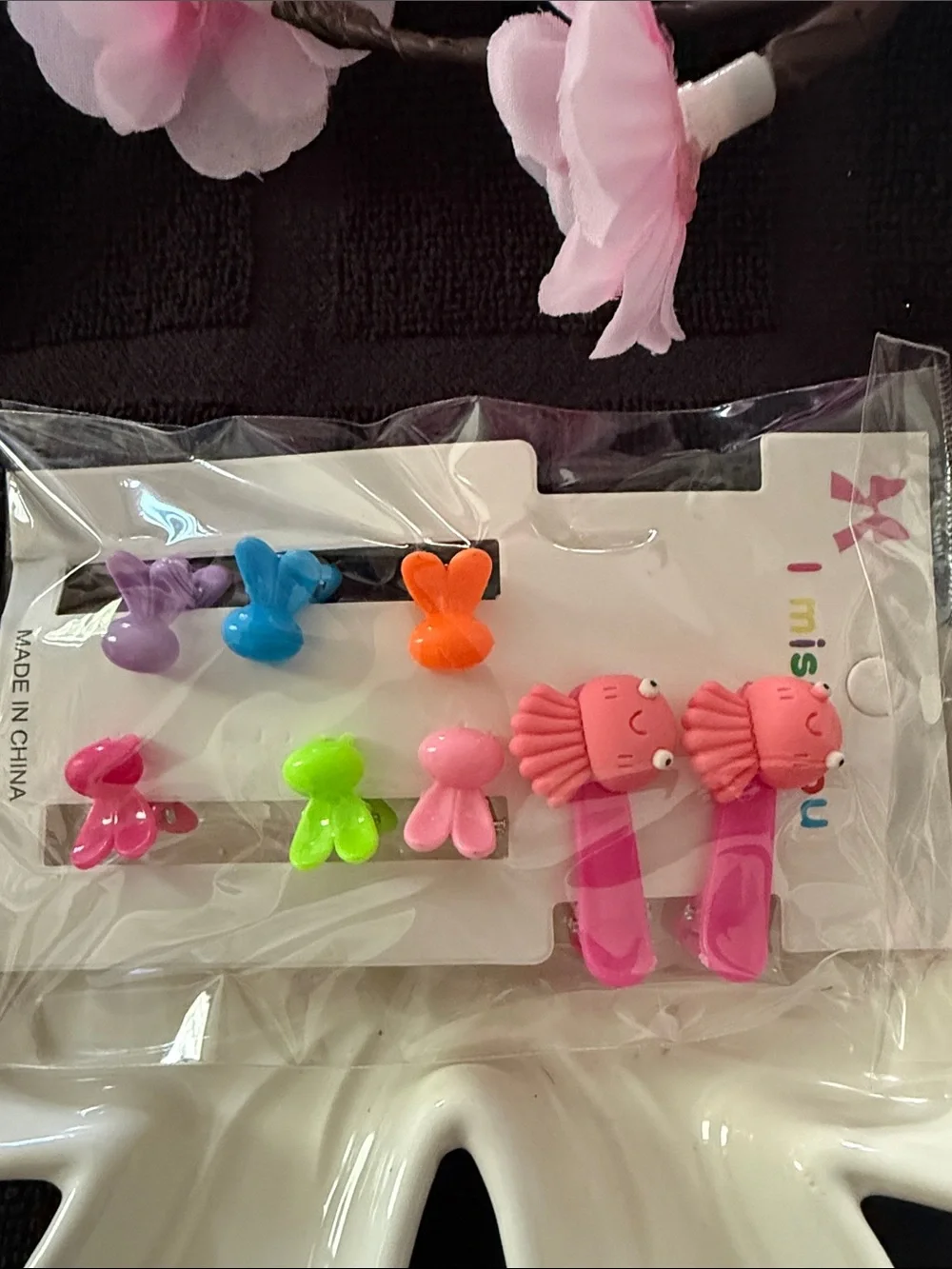 Kids Cute Animal Clip Set - Pink, Green, Orange, Blue, Purple